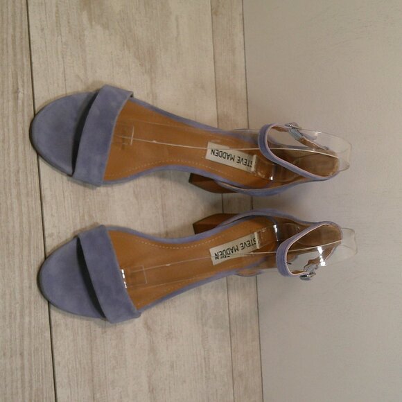 Steve Madden Blue Suede Women's Irenee Ankle Strap Block-Heel Sandals Size  6 M - Picture 9 of 10
